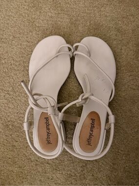 Zella Sandal in White By JEFFREY CAMPBELL